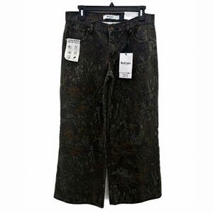 REFRAIN LA SIZE 5/27 CAMO PRINTED WIDE LEG DENIM JEAN